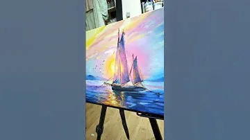 Картина парусник "Я нарисую лодку, море, парус..."