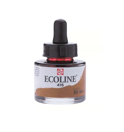 Акварель жидкая Ecoline Royal Talens, банка 30мл., Цвет № 416 сепия (Sepia)-1