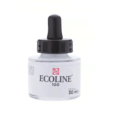 Акварель жидкая Ecoline Royal Talens, банка 30мл., Цвет № 100 белый (White)-0