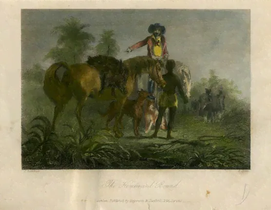 Гравюра № 259. The Homeward Bound. Офорт, акварель. Английская гравюра, 1840-е.