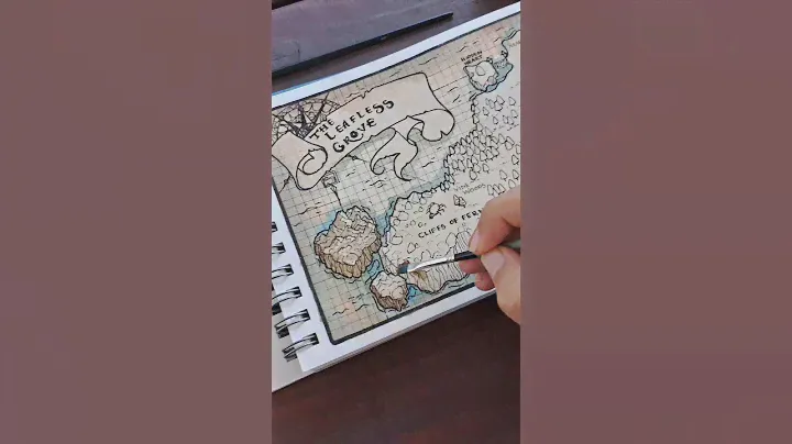 fantasy map illustration in watercolor 🗺️⛰️🧭