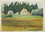 "Дачи" бумага акварель Мелков А. С. 1944 год