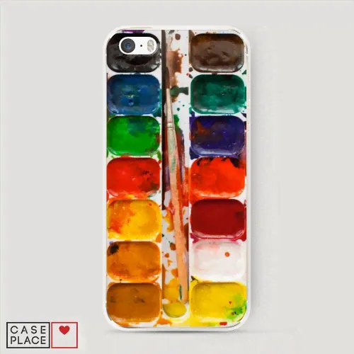 Cиликоновый чехол Акварель на iPhone 5/5S/SE