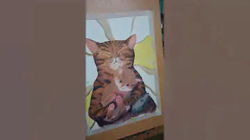 процесс, серия "Арткоты" , подписывайся ,чтобы увидеть мои новые #картины #painting #poster #kats
