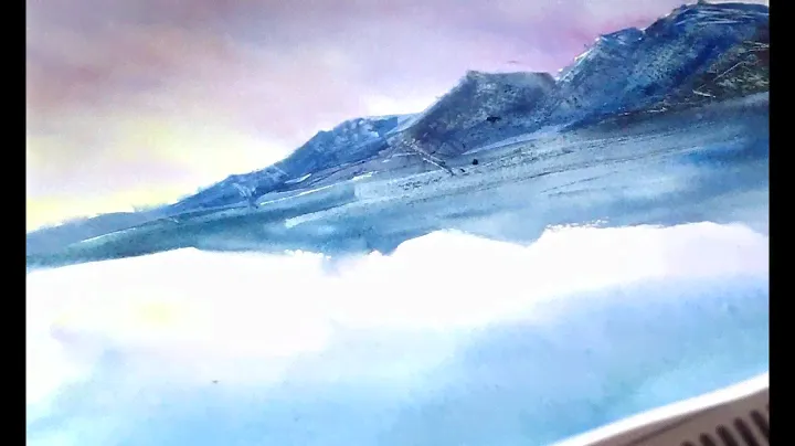 Пейзаж акварелью #2 "Сиреневый горный пейзаж"/Landscape watercolor # 2 "Purple mountain landscape"