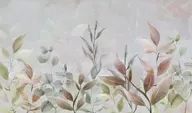 Листья акварель на нежном фоне