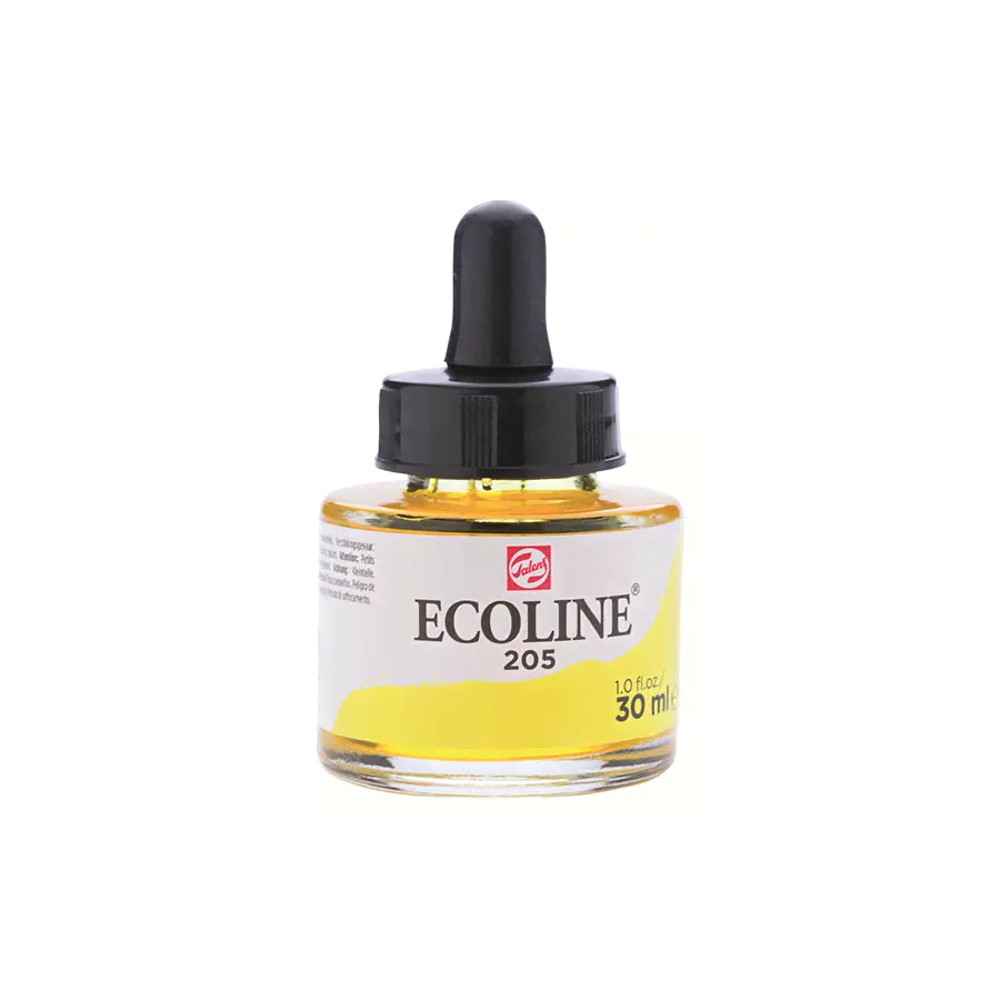 Жидкая акварель Ecoline, желтая лимонная (205)